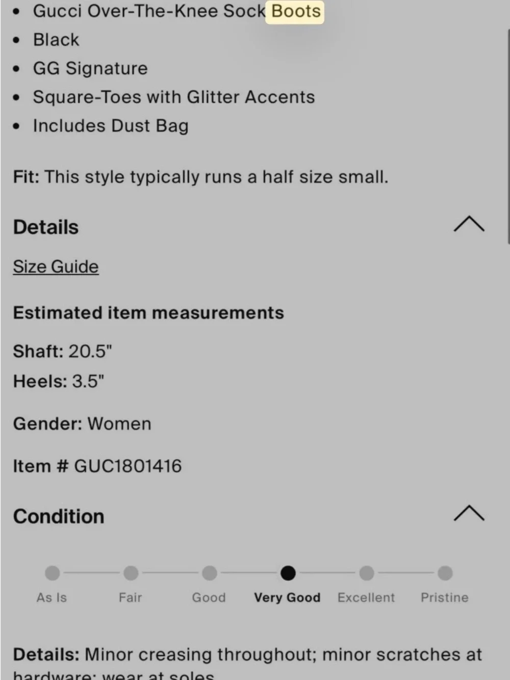 Gucci Black Over-the-Knee Knit Sock Boots